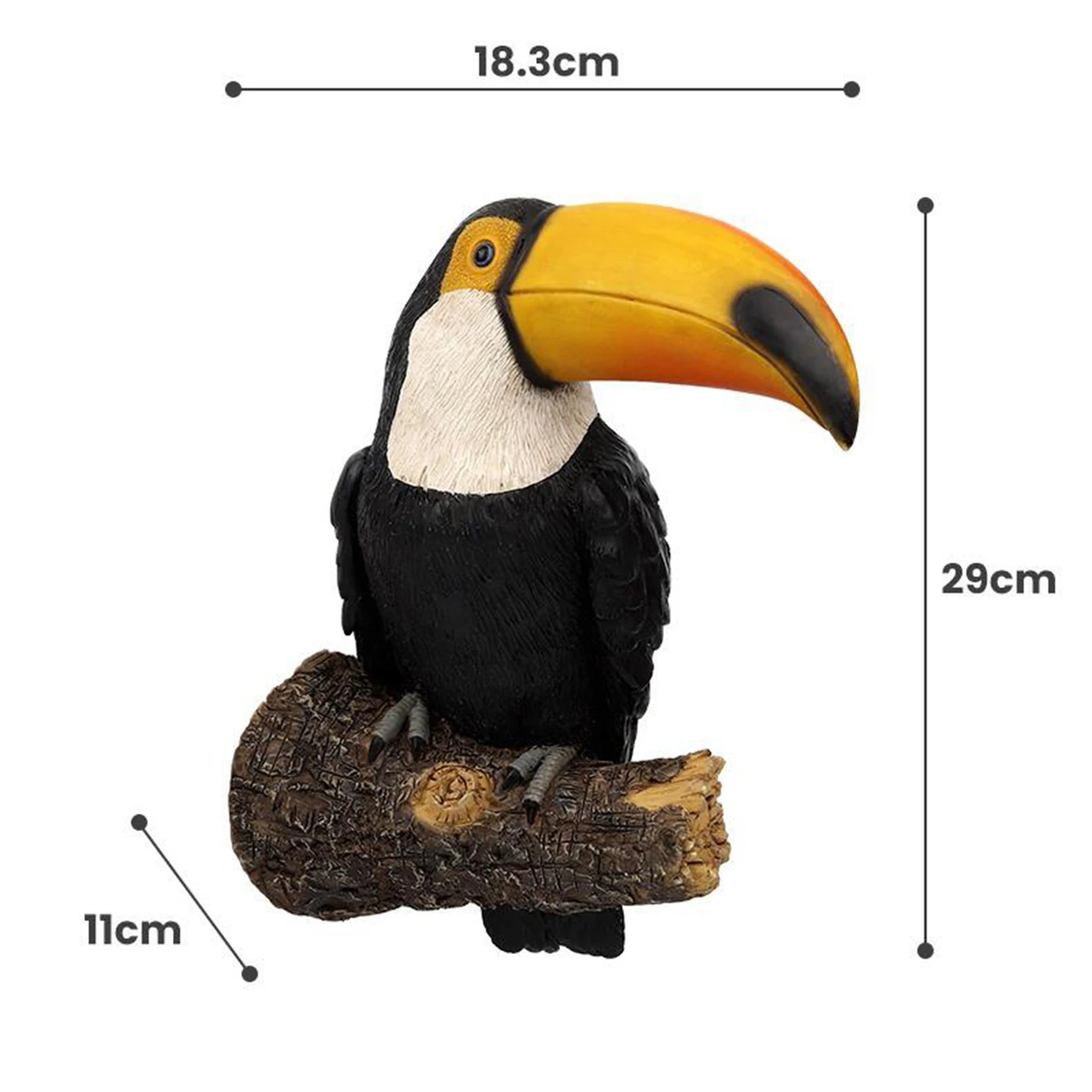 Resin Bird Figurine Toucan Tree Hugger Garden Statue, Lifelike Animal Standing Sculpture Tree Ornaments Resin Bird Figurine Tou