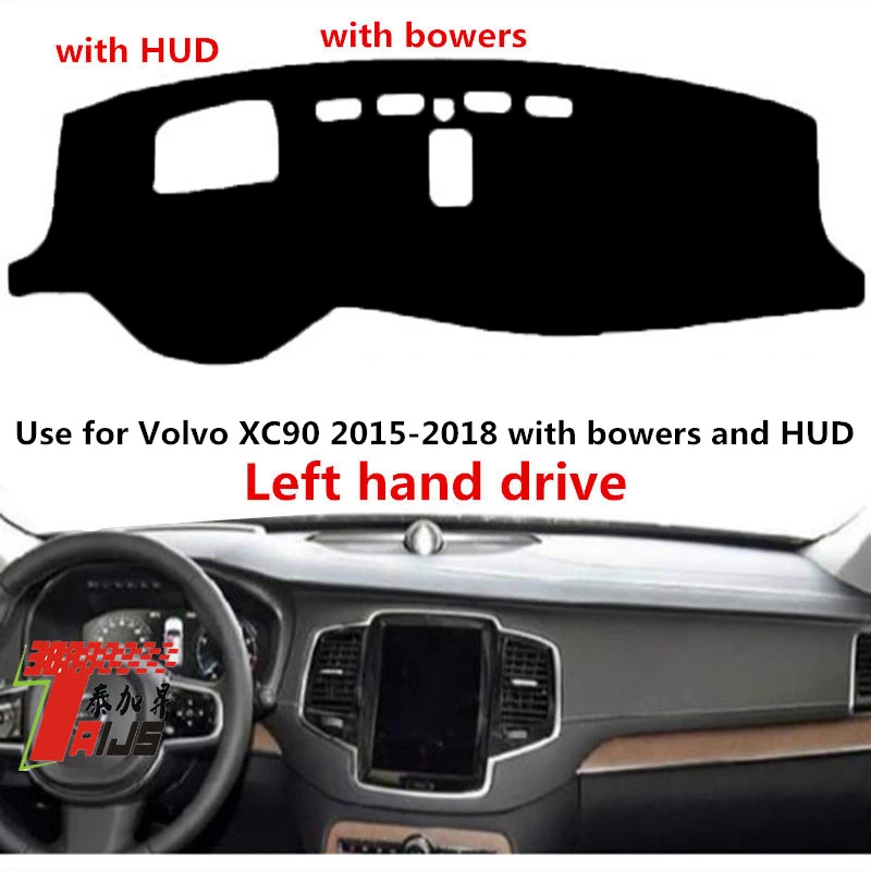 

TAIJS Factory Classic Casual Polyester Fibre Car Dashboard Cover For Volvo XC90 2015 161718 with bowers and HUD Left hand drive