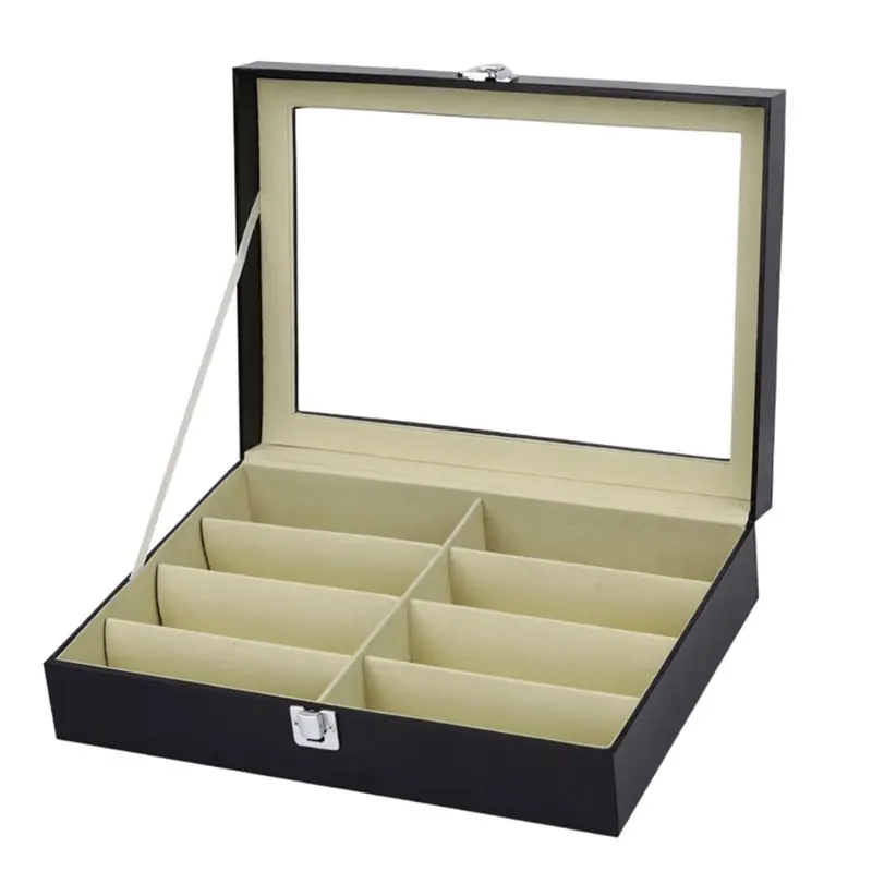 8 Slot Eyeglass Sunglasses Storage Box Men Women  Glasses Display Case Organizer Collect Boxes Transparent Durable