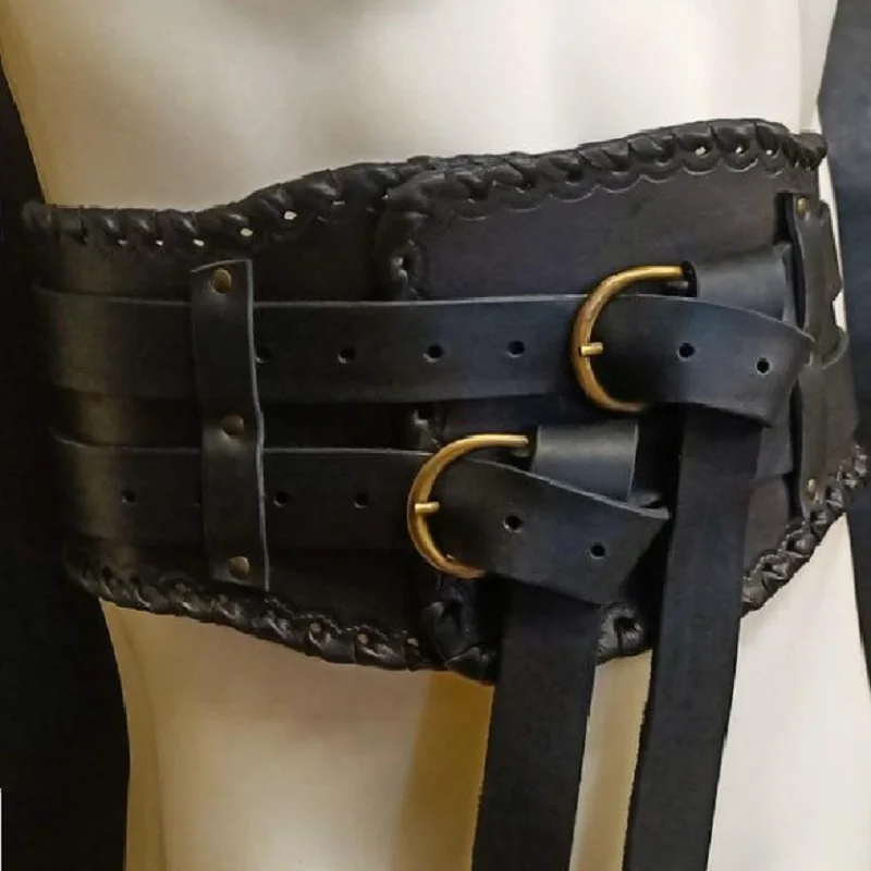 Ceinture large vintage médiévale pour hommes, armures de chevalier, accessoires Steampunk, costume de cosplay de paupières adulte, Viking 7.5 ate, moyen âge