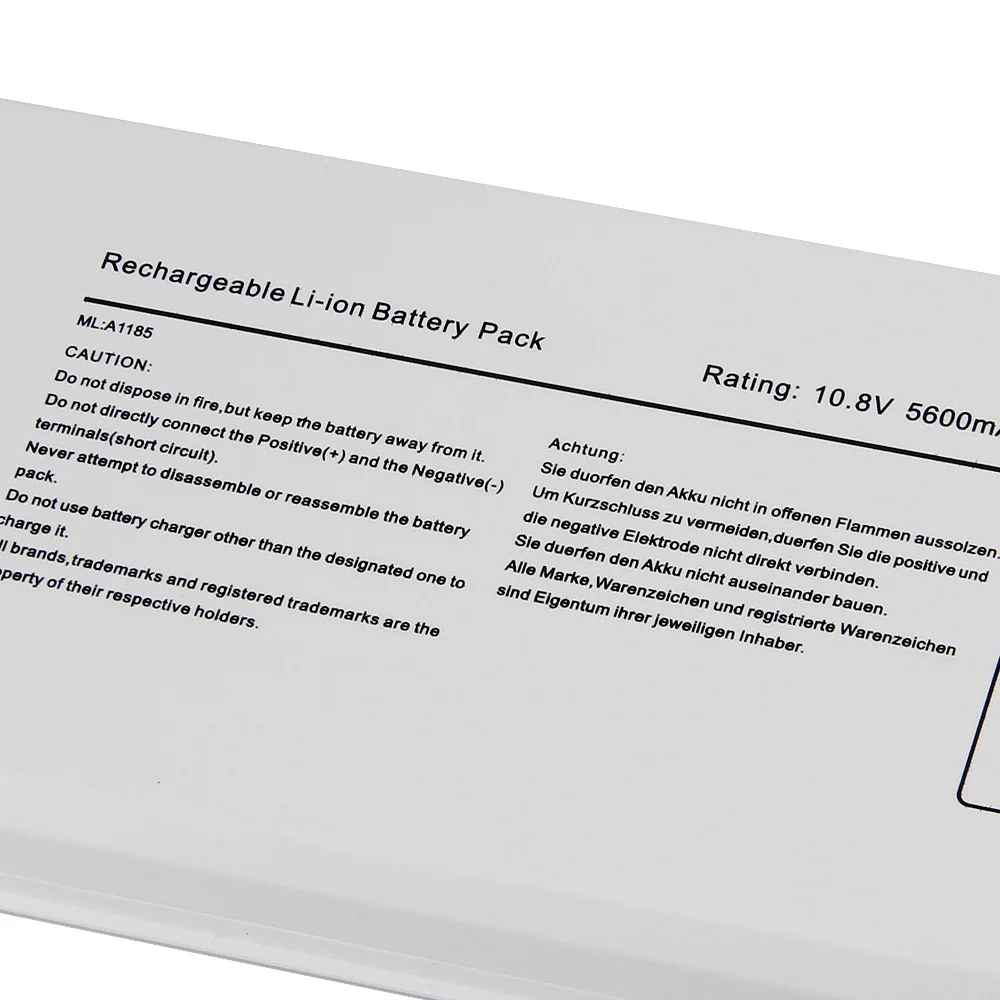 Imagem -03 - Bateria Original de Substituição para Macbook 13 Mb403 Mb402 Mb881ll a Ma566fe a A1181 A1185 Bateria Genuína 5600mah