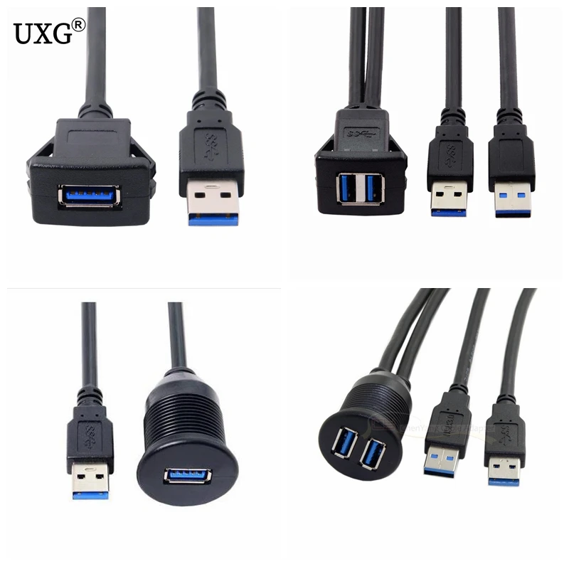 Adaptateur USB 3.0 S6 Étanche, Montage Encastré, Carte Prada, Port saupoudrer, Câble d'Extension Mâle à Femelle pour Voiture, Moto, Livraison Directe