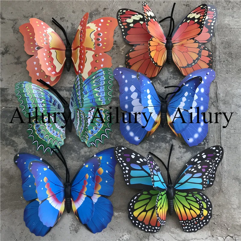 40cm Double Layer 3D Butterfly Hollow Hanging Wedding Mall Stage Layout,Garden Outdoor Decoration