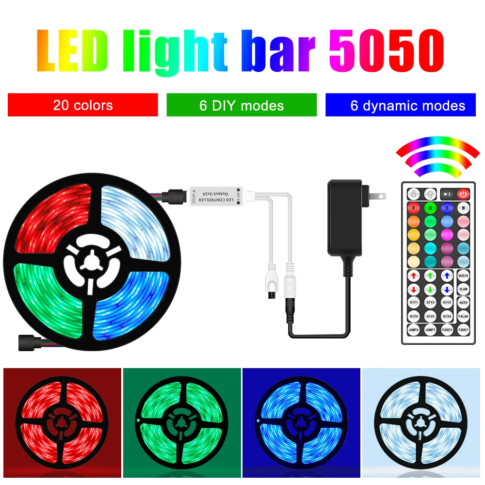 

10/20m Led Strip Licht 5050 Bluetooth EU/UK/US Remote led lamp Licht 8 lighting modes led strip light luces led para habitacion