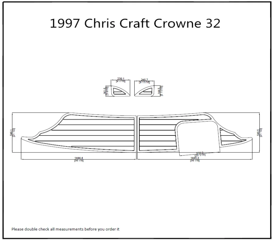 

1997 Chris Craft Crowne 32 Swim Platform Pad Boat EVA Teak Decking 1/4" 6mm