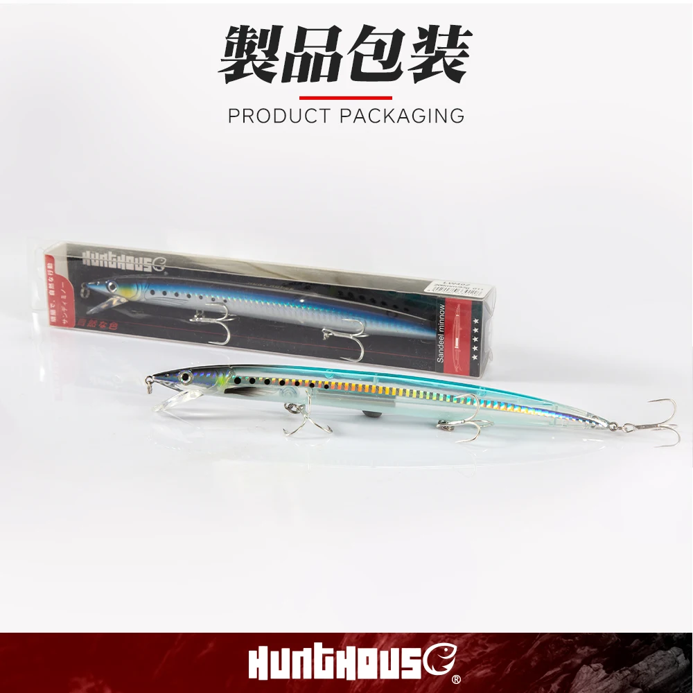 Hunthouse-Sandeel Jerk Minnow Fishing Lures, Fundição Longa, Isca Flutuante, Jerkbaits, Pesca, LW402, 143mm, 173mm, 208mm