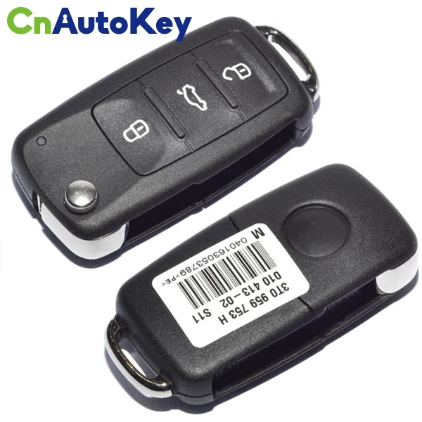 CN001063 Aftermarket For Volkswagen Skoda 3 Button Remote Control Key 433MHZ 48 Chip FCCID 3T0 837 202H