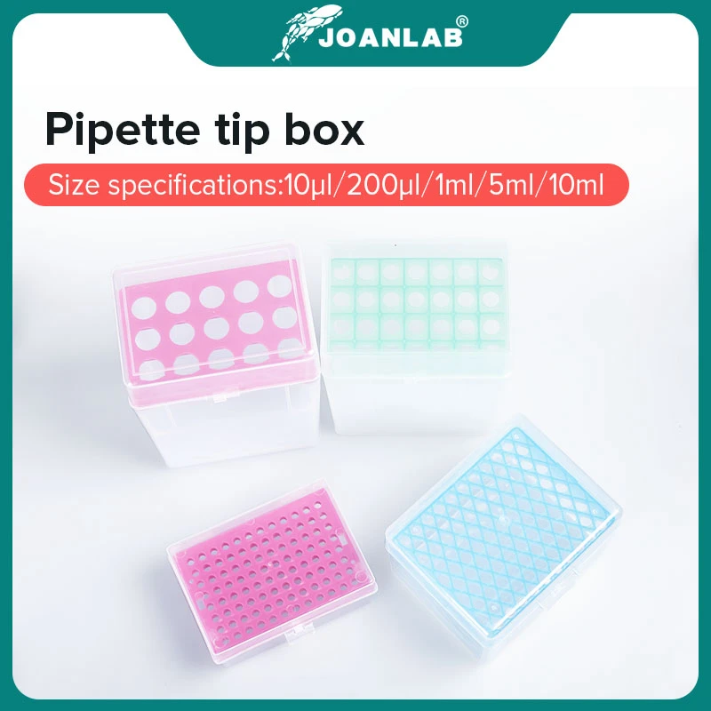 JOANLAB-caja de puntas de pipeta de laboratorio, caja de pipeta de plástico de 10UL, 200UL, 1ml, 5ml, 10ml, tienda oficial