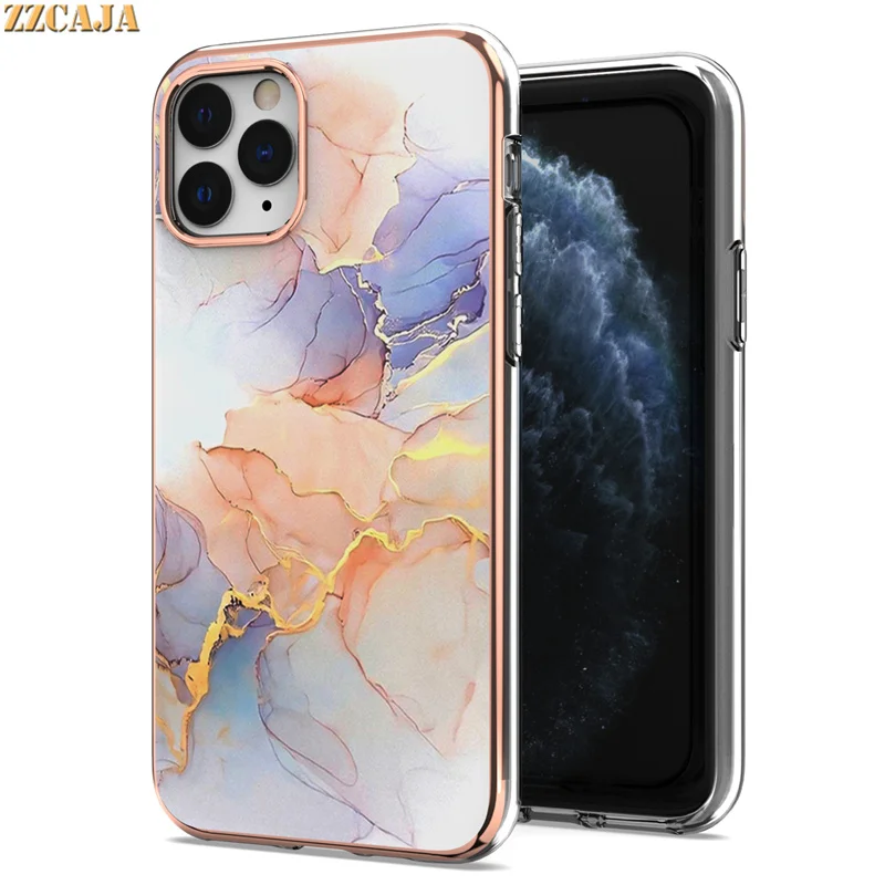 Luxury Plating Cover for Xiaomi Redmi Note 10 Pro Max 10S 9S Case Silicone Soft Glossy Splicing Marble Scale Pattern Phone Shell