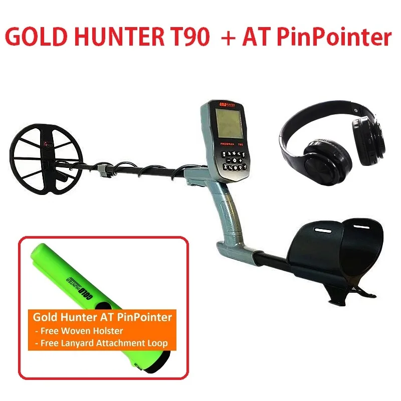 Gold Hunter T90 Gold Metal Detector Waterproof Handheld Gold Detector Underground Metal Detector With Wireless Headphones