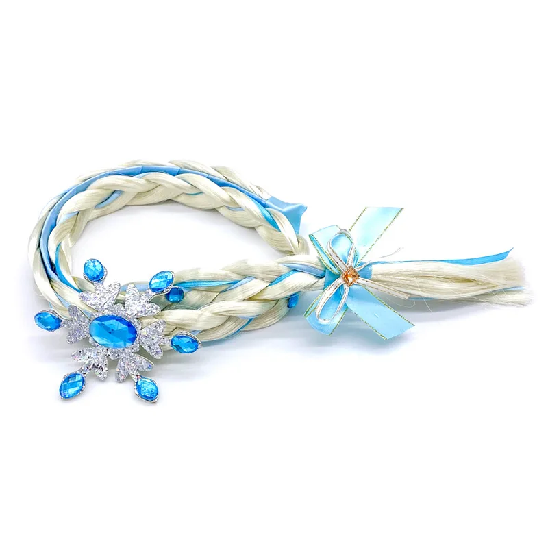 Girl Princess Hair Accessories Child Wig Braids Girls Cosplay Show Dress Up Hair Clip Wig Braid For Children Cosplay Dress UP