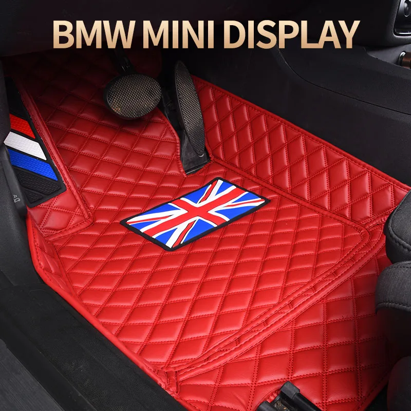 Car Floor Foot Mats For BMW MINI Cooper Clubman F54 F55 F56 F57 F60 R56 R60 Waterproof Artificial Lether Pad Carpet Accessories