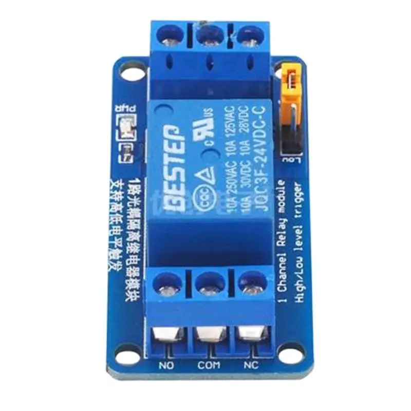 Bestep 1-way módulo de relé eletromagnético com isolamento duplo optoacoplador alto e baixo nível gatilho 3.3v5v12v24v