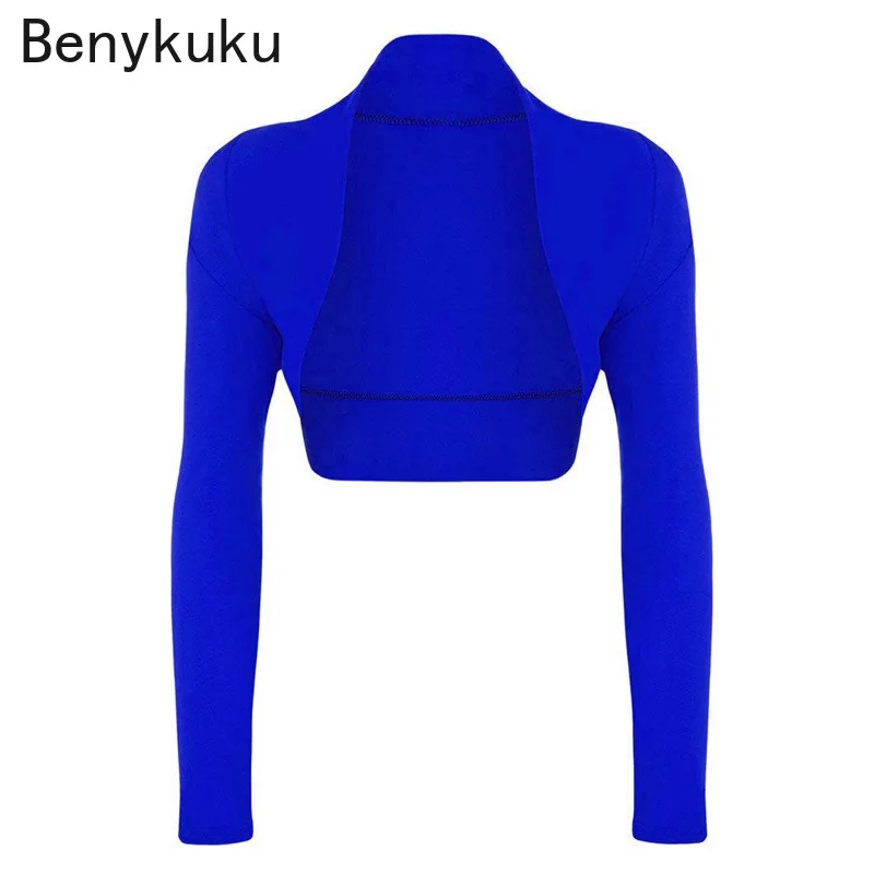 Zucken Frühling Sommer Cropped Tops Damen Langarm Jacke Bolero Frauen Öffnen Stich Elegante Dünne Kleidung Mantel Plus Größe Feminino