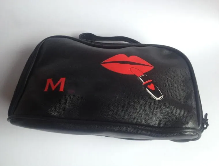 Brand fashion makeup bag letter M logo zipper cosmetic bags