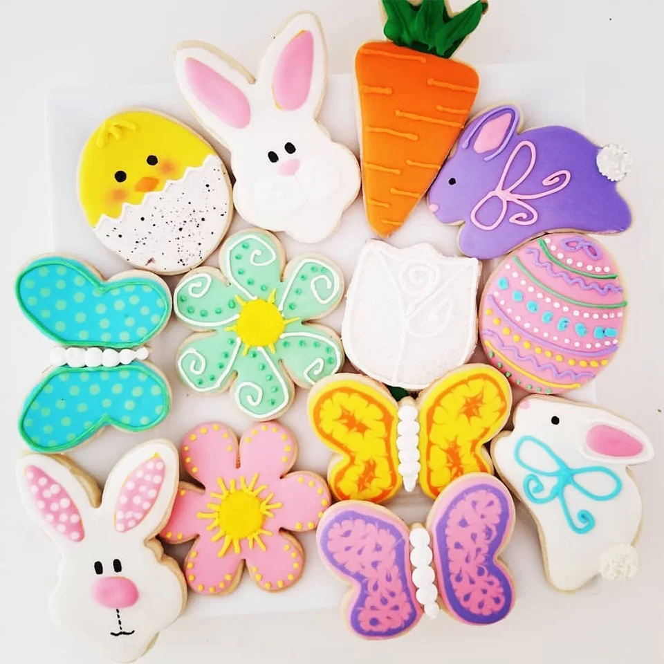 1pc Edelstahl Ostern Cookies Form Kaninchen Karotte Blume Ei Keks Cutter Form für Kinder Ostern Party Dekoration DIY handwerk