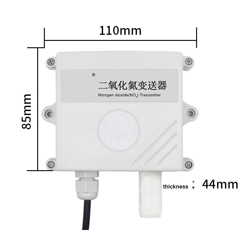 RS485 NO2 sensor module NO2 Transmitter detector gas sensor 0-20PPM 0-2000PPM NO2 0-5V/0-10V/4-20MA 485 protocol Gas Sensor