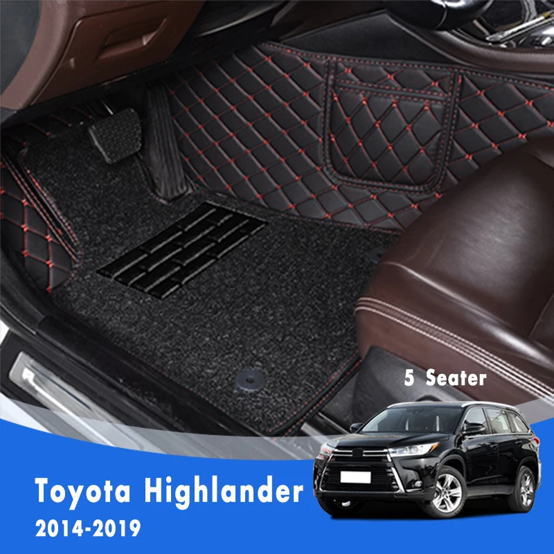 For Toyota Highlander XU50 Kluger 2019 2018 2017 2016 2015 2014 5 Seats Luxury Double Layer Wire Loop Car Floor Mats