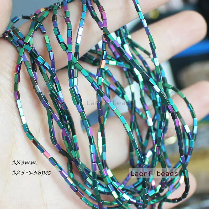 Natural 1X3mm Hematite Rectangle beads 125pcs per strand ,For DIYJewelry making! Mixed wholesale for all items !
