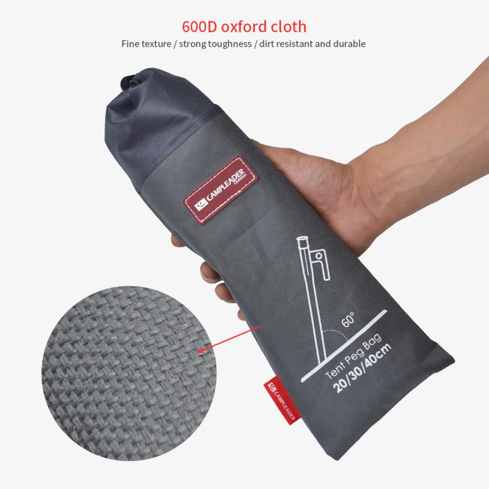 600D Oxford Cloth Tent Nail Hammer Storage Bag Portable Durable Dirt Resistant Drawstring Tent Camping Tools Tent Accessories