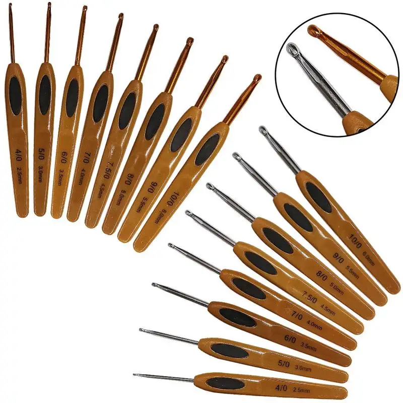 8 sztuk Mix rozmiar 2.5mm-6mm szydełko dzianiny splot wełny Craft druty do robienia na drutach plastikowe druty z rączką haki igły narzędzia boże narodzenie