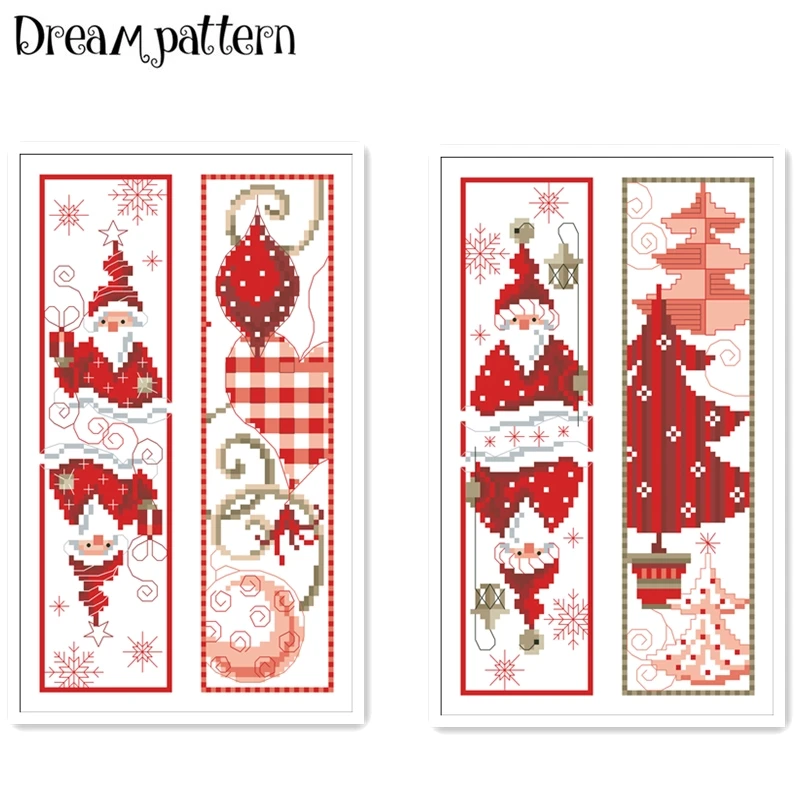 Christmas patterns on both sides bookmarks cross stitch kit counted 18ct 14ct Plastic Fabric needlework embroidery Craft kit