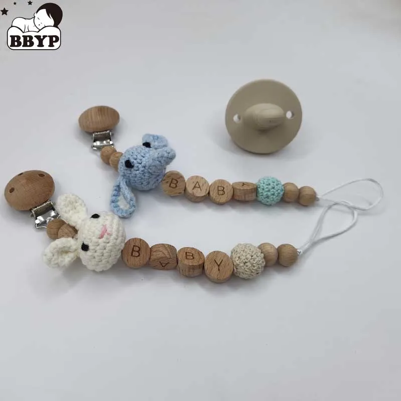 

Деревянный держатель для соски-пустышки, с именем