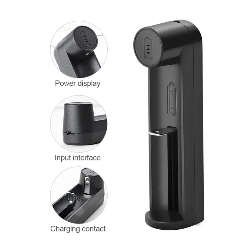 شاحن بطارية PUJIAMX 18650 شحن ذكي 1 فتحة 3.7 فولت 26650 18350 32650 21700 26700 26500 شاحن بطارية ليثيوم أيون قابلة للشحن