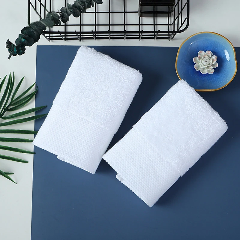 4pcs Pure Cotton Towel White Platinum Section Hotel Home Stay Beauty Gift Strong Water Absorption Soft Texture Environmental