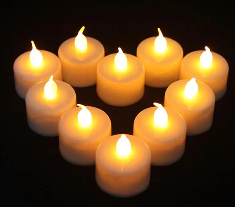 by dhl 2400pcs 12pcs/Lot AMBER LED Tea Light Flickering Battery Candles Votive Candles Flameless Free Shipping SN2091