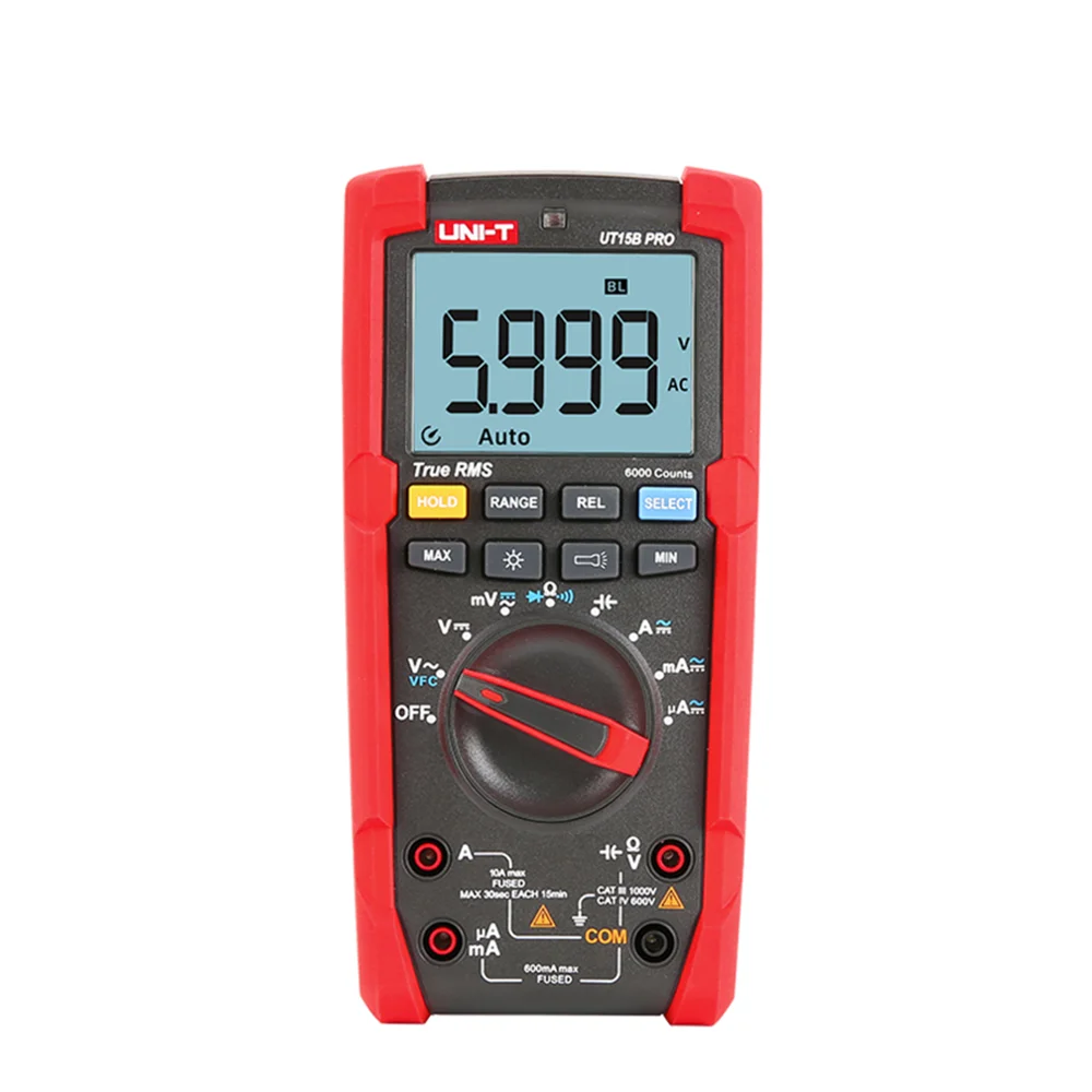Imagem -06 - Uni-t Ut15b Pro Ut17b Pro Ut18b Pro Verdadeiro Rms Multímetro Substituto para Fluke 15b Mais 17b Mais 18b Mais Medidor de Resistor do Capacitor Anti-queimadura.