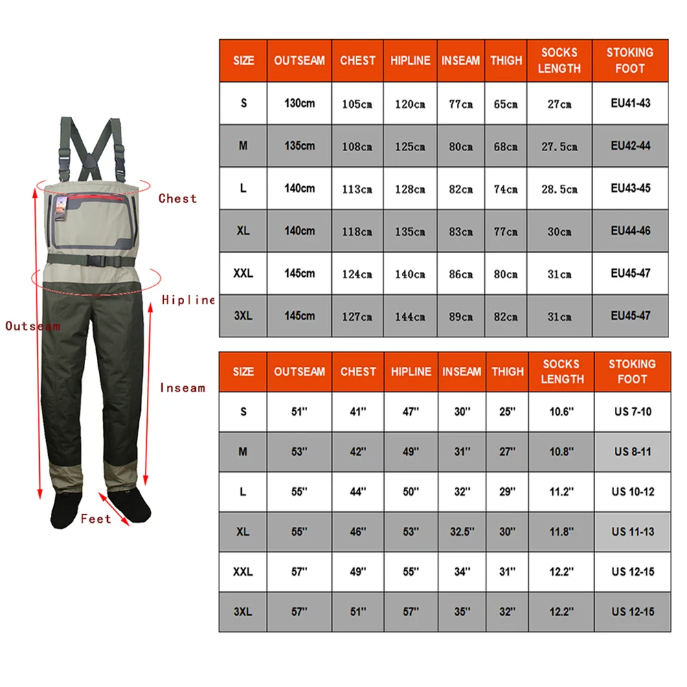 Imagem -06 - Caça Respirável Wader Calças dos Homens Meia Wader pé Leve Convertible Pesca Chest Waders Pesca com Mosca