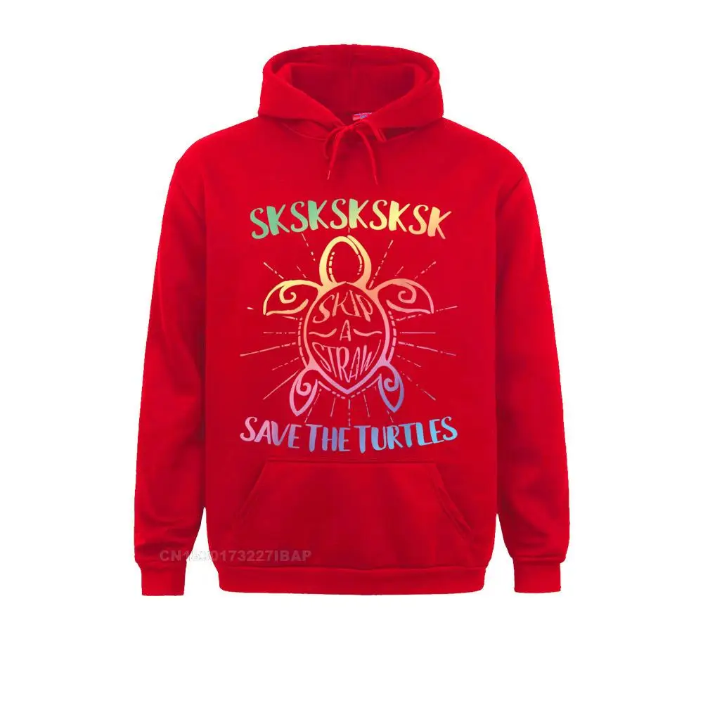 SKSKSK Skip A Straw Save The Turtles Mens Sweatshirts Printed On Long Sleeve Hoodies Funky Summer Clothes