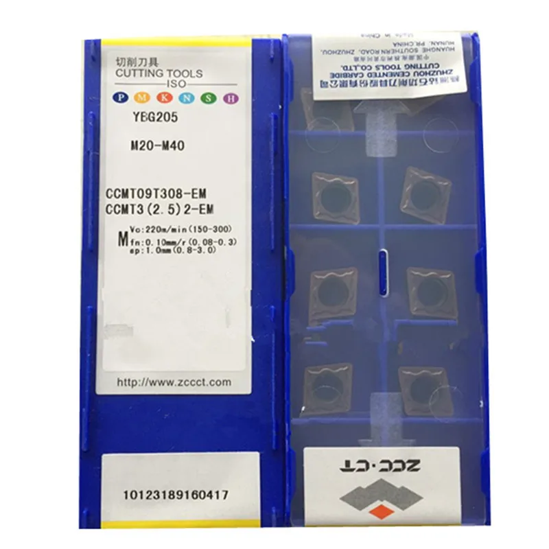 ZCC.CT 10P CCMT060204,CCMT060208,CCMT09T304,CCMT09T308- EM YBG205 inserto in metallo duro per utensili per tornitura indicizzabile CNC per acciaio