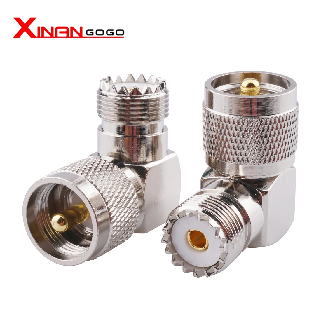 1PCS UHF PL259 Male to UHF SO 239 Female Jack Right Angle RF Adapter Connector Coaxial Converter