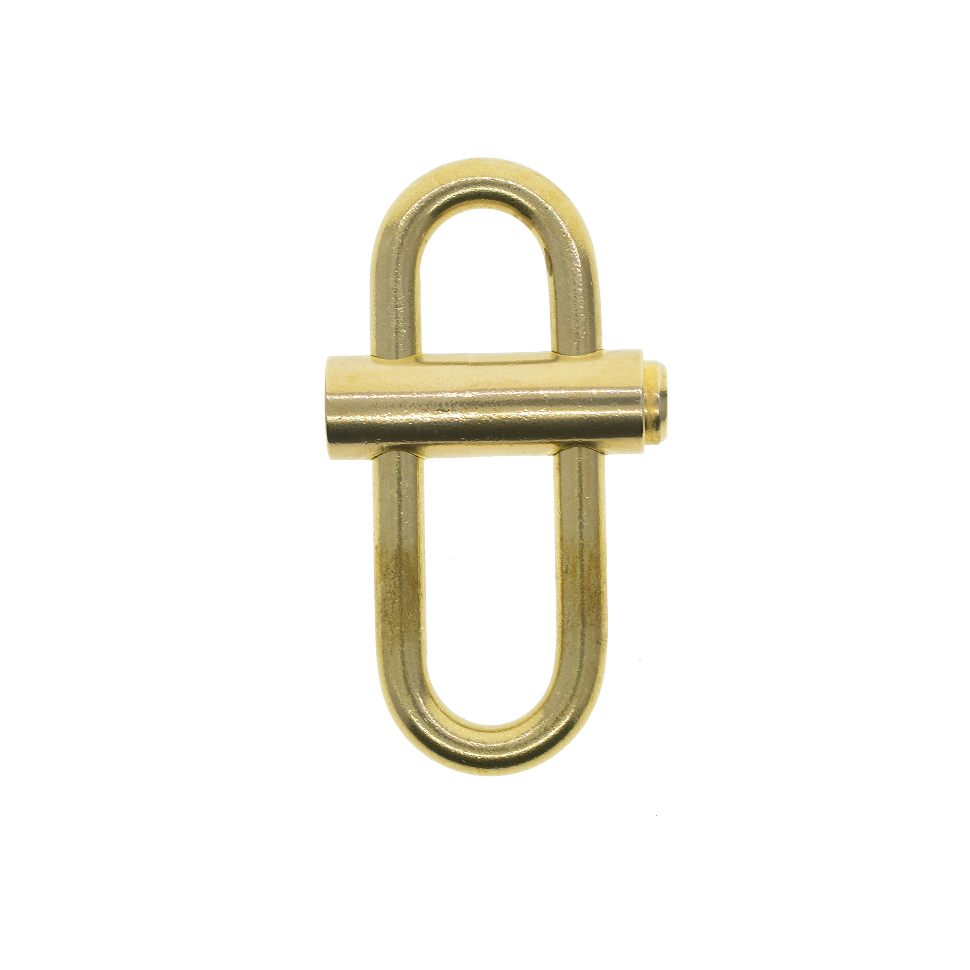 Super strong Solid Mirror polished brass Oval bulb spring Round snap slide Locking clip Carabiner keychains FOB leash connector