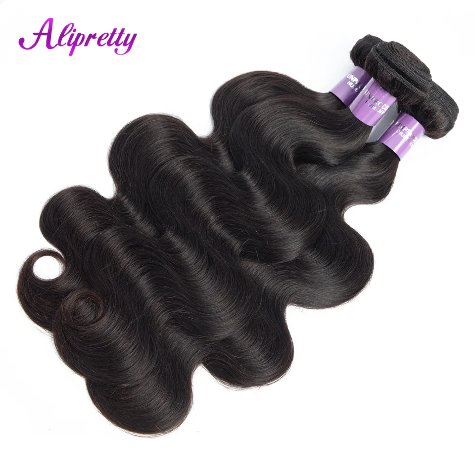 

Alipretty Body Wave Bundles Brazilian Hair 100gram Natural Wavy Human Hair Extensions For Women 8-28 inch Remy Hair Weaving