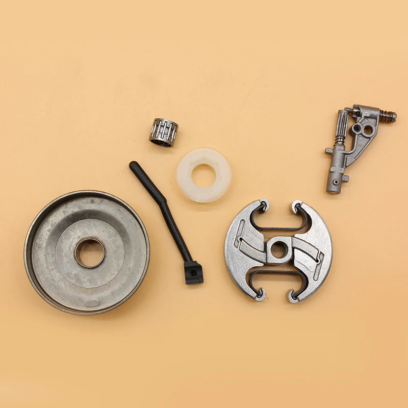 Bomba de óleo de embreagem, tambor, linha de pressão de óleo, acessórios de engrenagem sem-fim, adequados para husqvarna 340 350 353, peças de reposição de motosserra de jardim