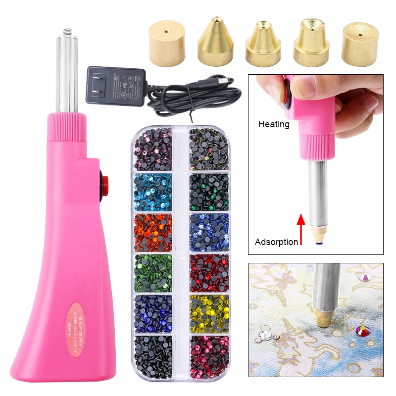 Upgrade Hotfix Applicator Automatically Pick Up Stone Hot Fix Rhinestone Setter Wand Tool Kit