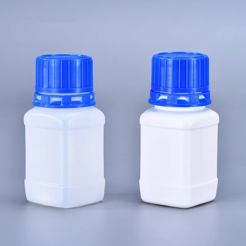 60ML 100ML 250ML Empty Square Bottle With Tamper Evident Lid For Ink Liquid Food Grade HDPE Container 10PCS