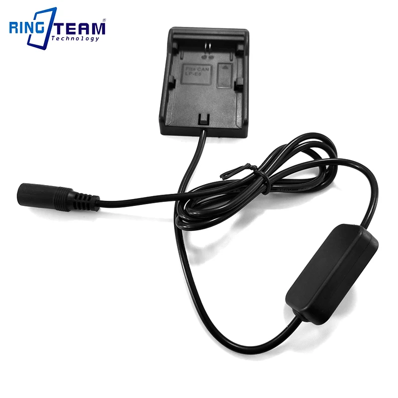 LC-E6 LPE6 LP-E6 حامل البطارية محول لوحة الشاحن تيار مستمر 5.5*2.1 مللي متر موصل سالب ل رصد إضاءة مصباح إضاءة الكاميرا