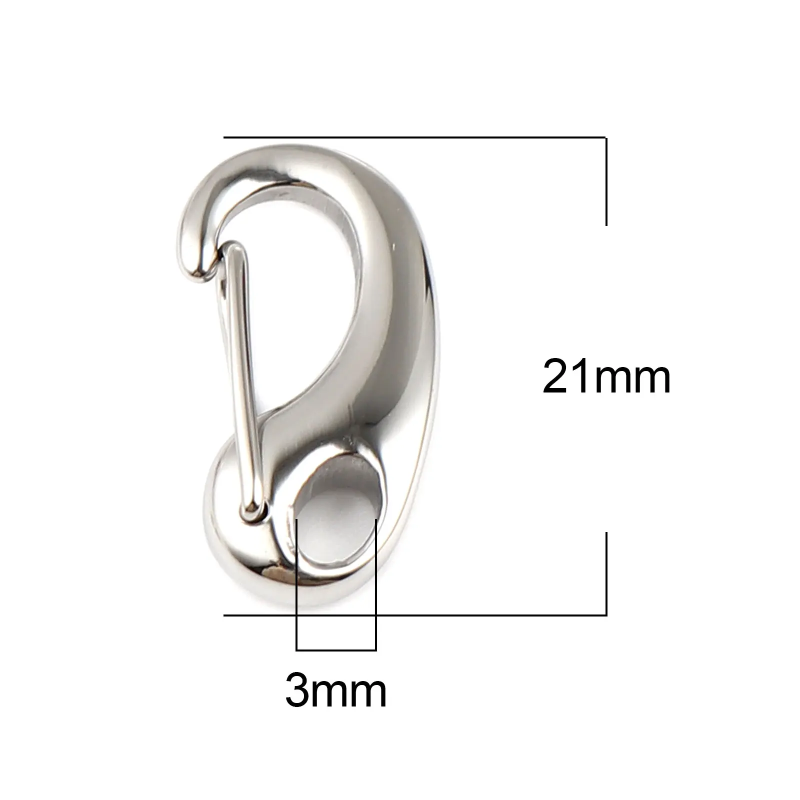 8Seasons Stainless Steel Lobster Clasp Findings Silver Color Handmade DIY Making Bracelets Necklace Jewelry 21mm x 11mm, 3 PCs