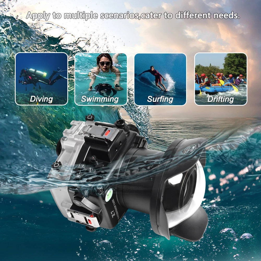 Seafrogs 40m IPX8 Professional Waterproof Box Camera Housing For Nikon Z7 Underwater Drifting Surfing Swimming Diving Case