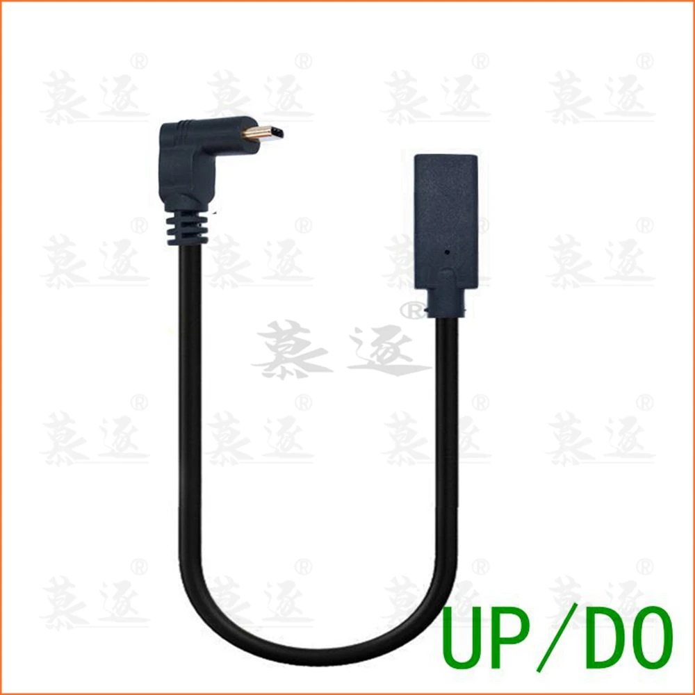 Oro 0,3 m 0,6 m 1m 1,8 m tipo C USB 3,1 macho a USB-C hembra Cable de datos de extensión de 90 grados Cable extensor diseño Reversible 10 Gb/s