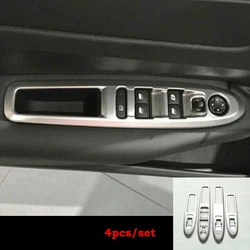 ABS Chrome For Citroen C4 2016 Accessories Car Door and window glass lifting switch Cover Trim car styling