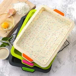 Thicken Silicone Baking Tray Pan Mold Non-Stick Bread Cake Mould Heat Resistant Square Brownie Baking Mold Kitchen Oven Sheets