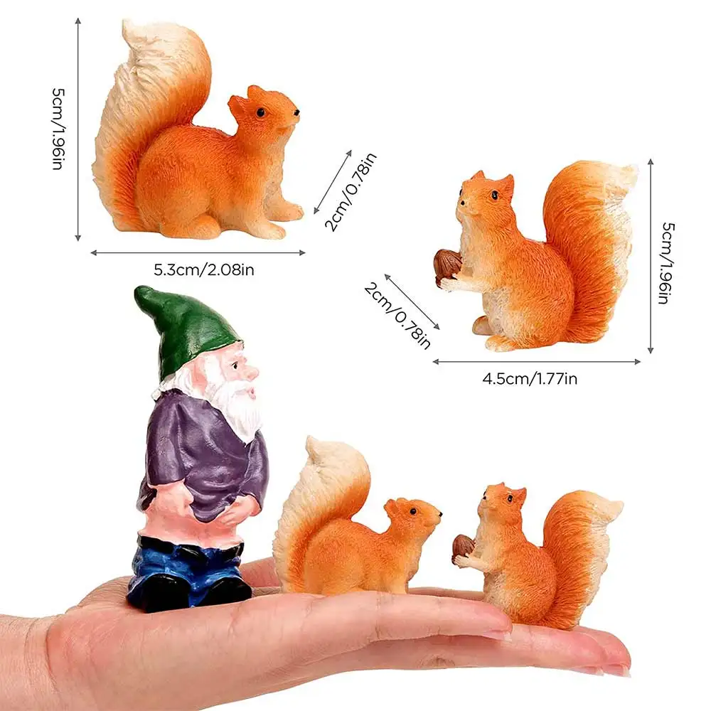 MCDFL Squirrel Outdoor Garden Ornaments Figure Terrarium Decor Accesories for Home Balcony Decorations Manufacturer Direct Store