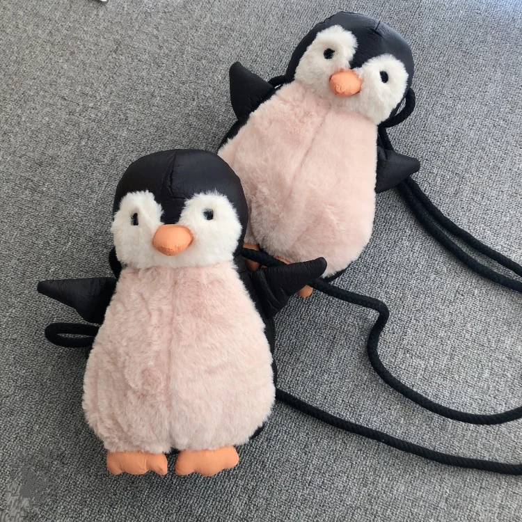 Forma pinguim saco dos desenhos animados do sexo feminino bonito saco crianças bolsa de ombro pequeno crossbody bonito mini saco