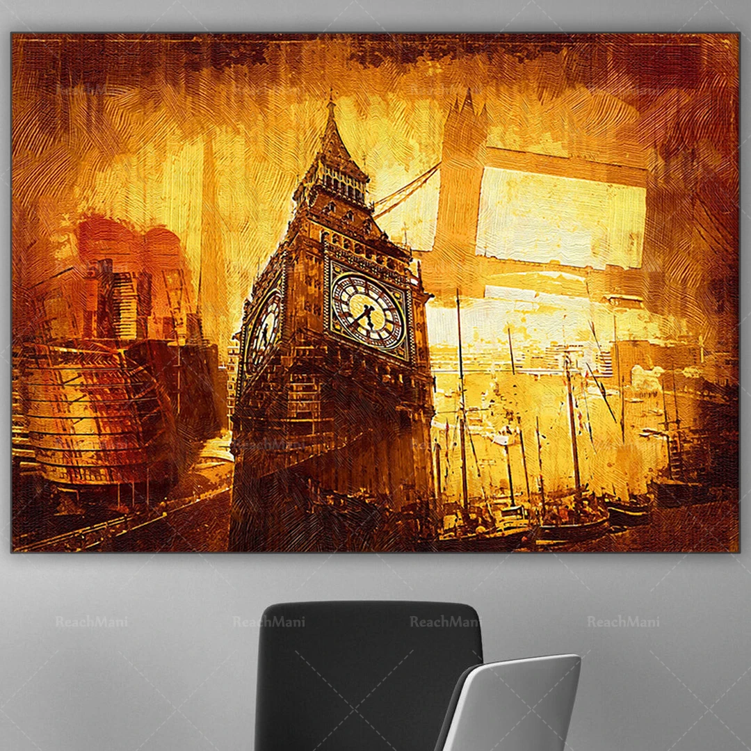 Big Ben wall printing, London wall art, London illustration art, super large wall art decoration poster