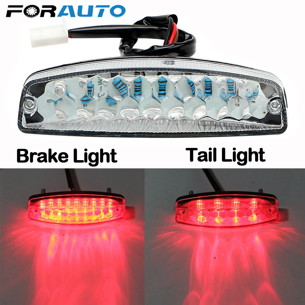 FORAUTO Motorcycle Taillight LED Brake Light For ATV Quad Kart Rear Indicator Tail Lamp Motorbike Accessories